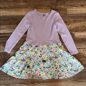 Tea Collection Lavender and Floral Kids Casual Dress